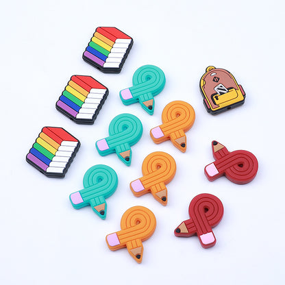 Pencil silicone beads focal
