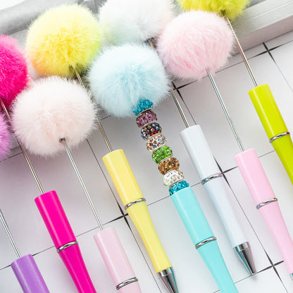 Creative ballpoint pen DIY ball bead pen cute style furry