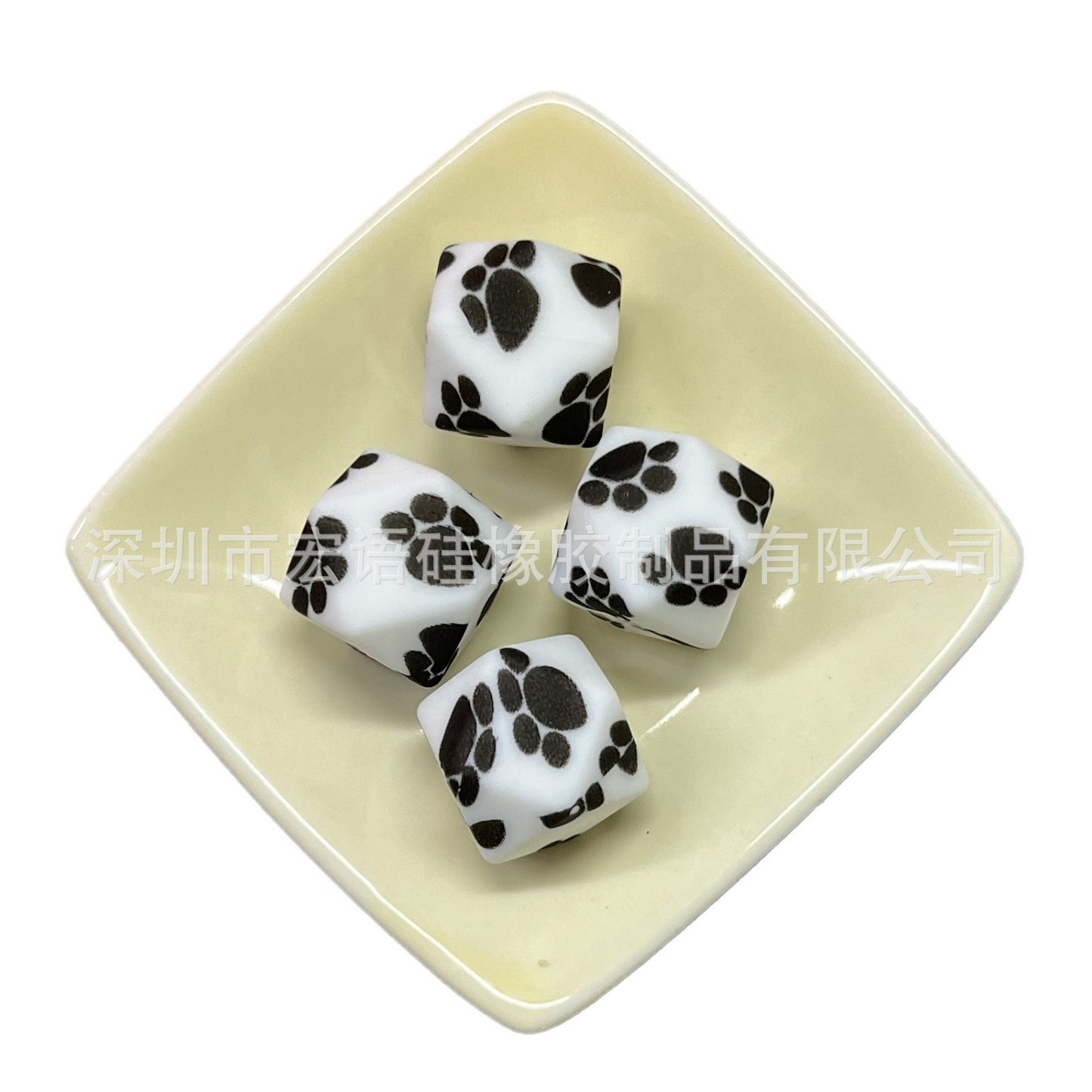 Hexagonal silicone beads