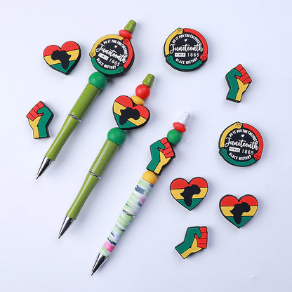Black June Day silicone beads focal