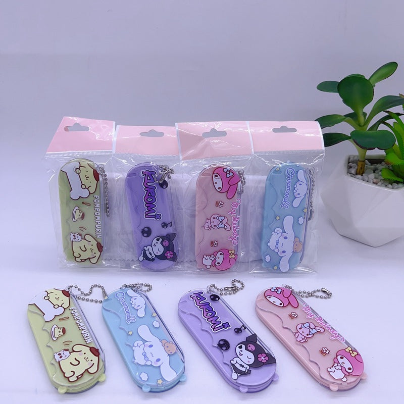 Portable folding comb with mirror