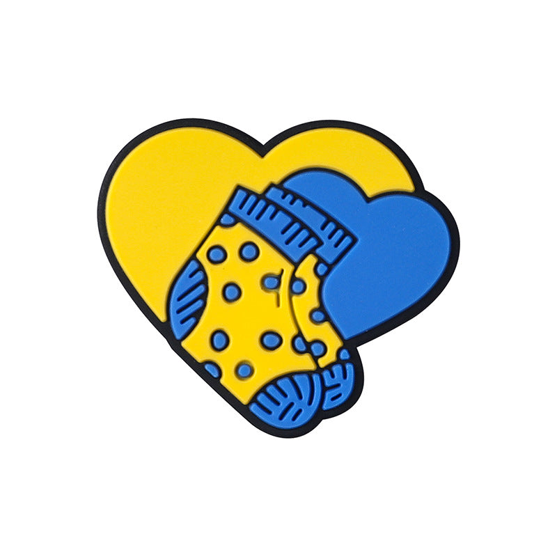 Heart shaped silicone bead cartoon butterfly