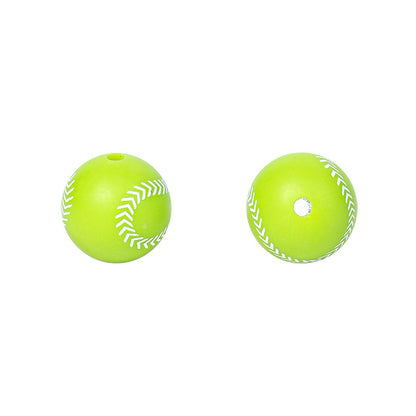 Basketball printed silicone beads