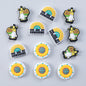 Turquoise daisy silicone beads