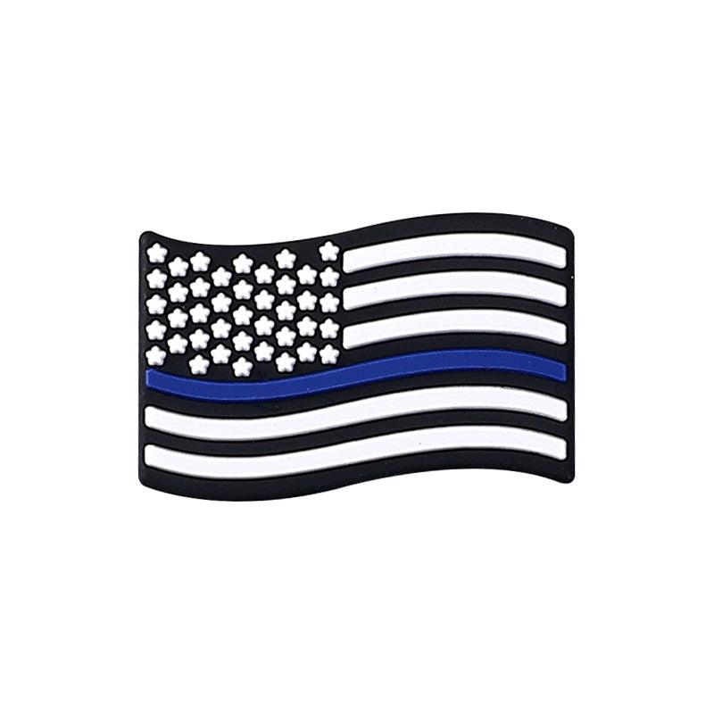 American star striped silicone beads