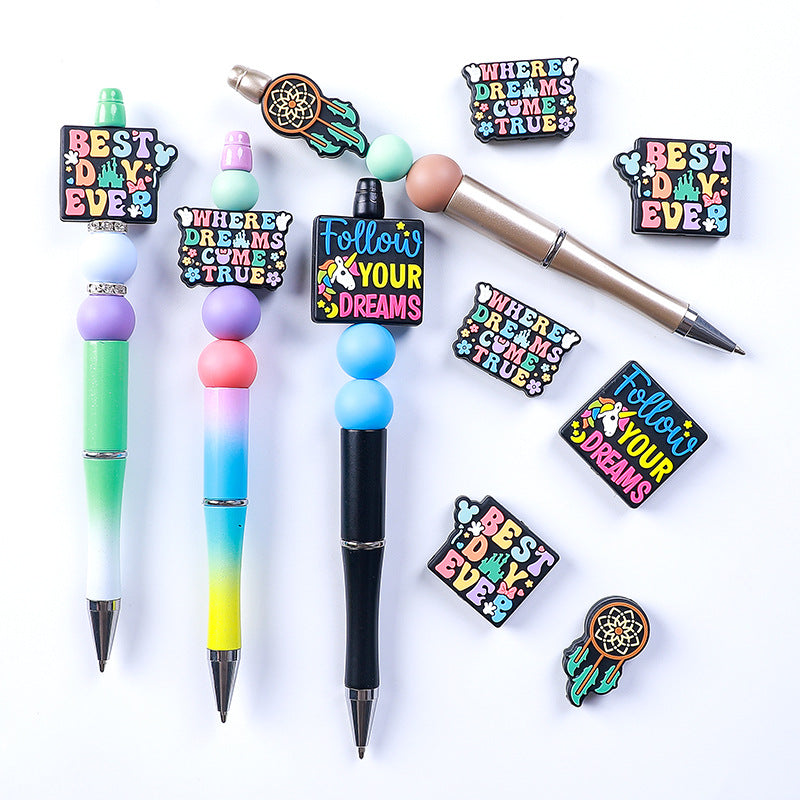 Cartoon letter silicone beads
