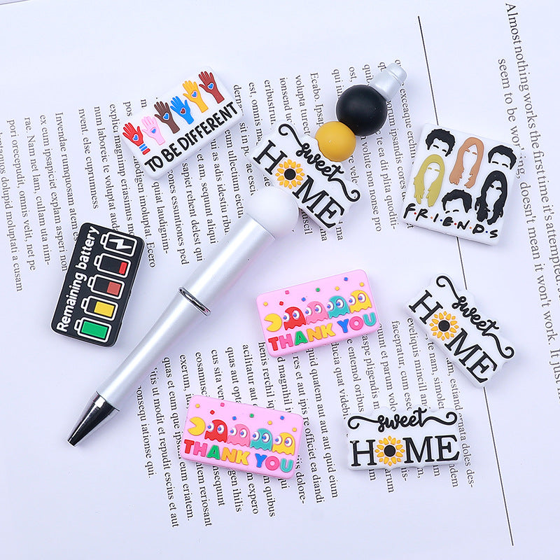Cartoon letter silicone beads focal