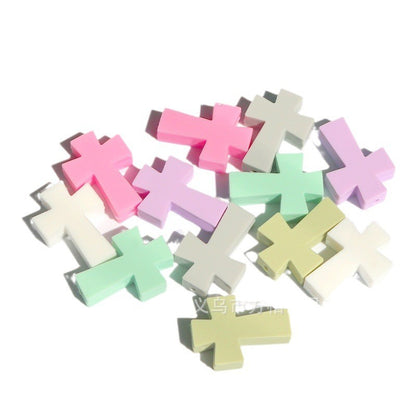 Solid color cross silicone beads