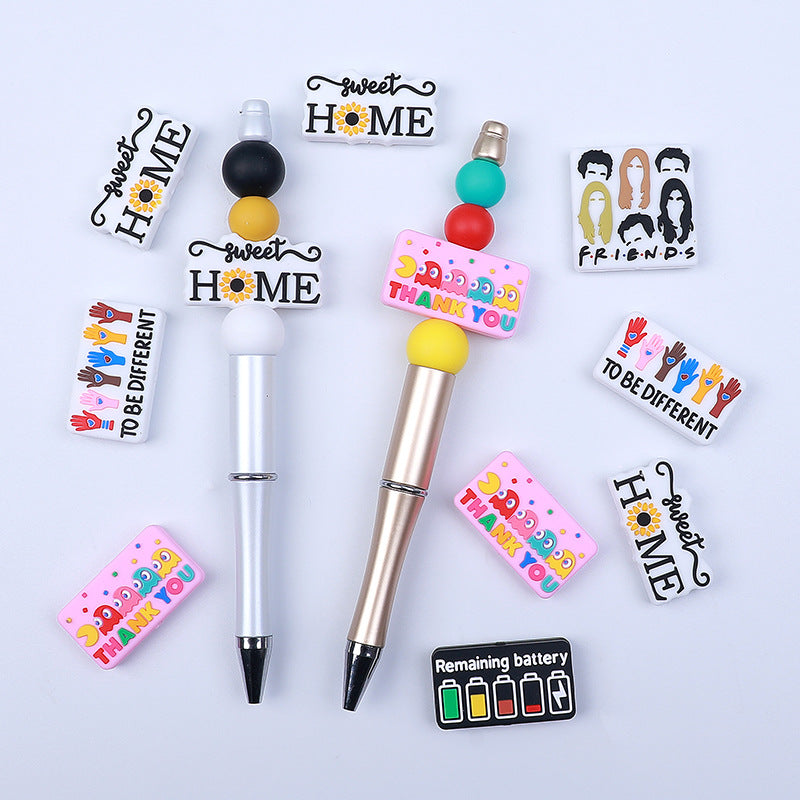 Cartoon letter silicone beads focal