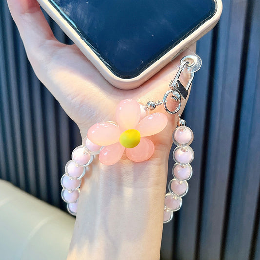 Colored bead phone lanyard keychain handmade