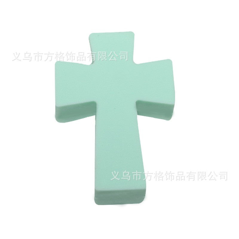 Solid color cross silicone beads