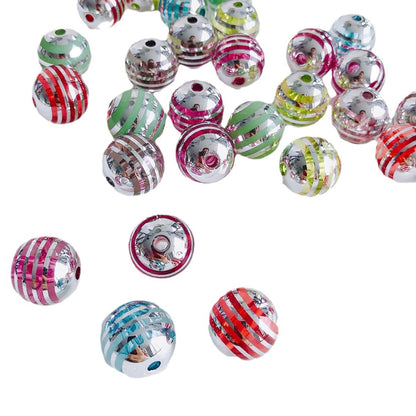 Colored acrylic transparent straight hole loose beads