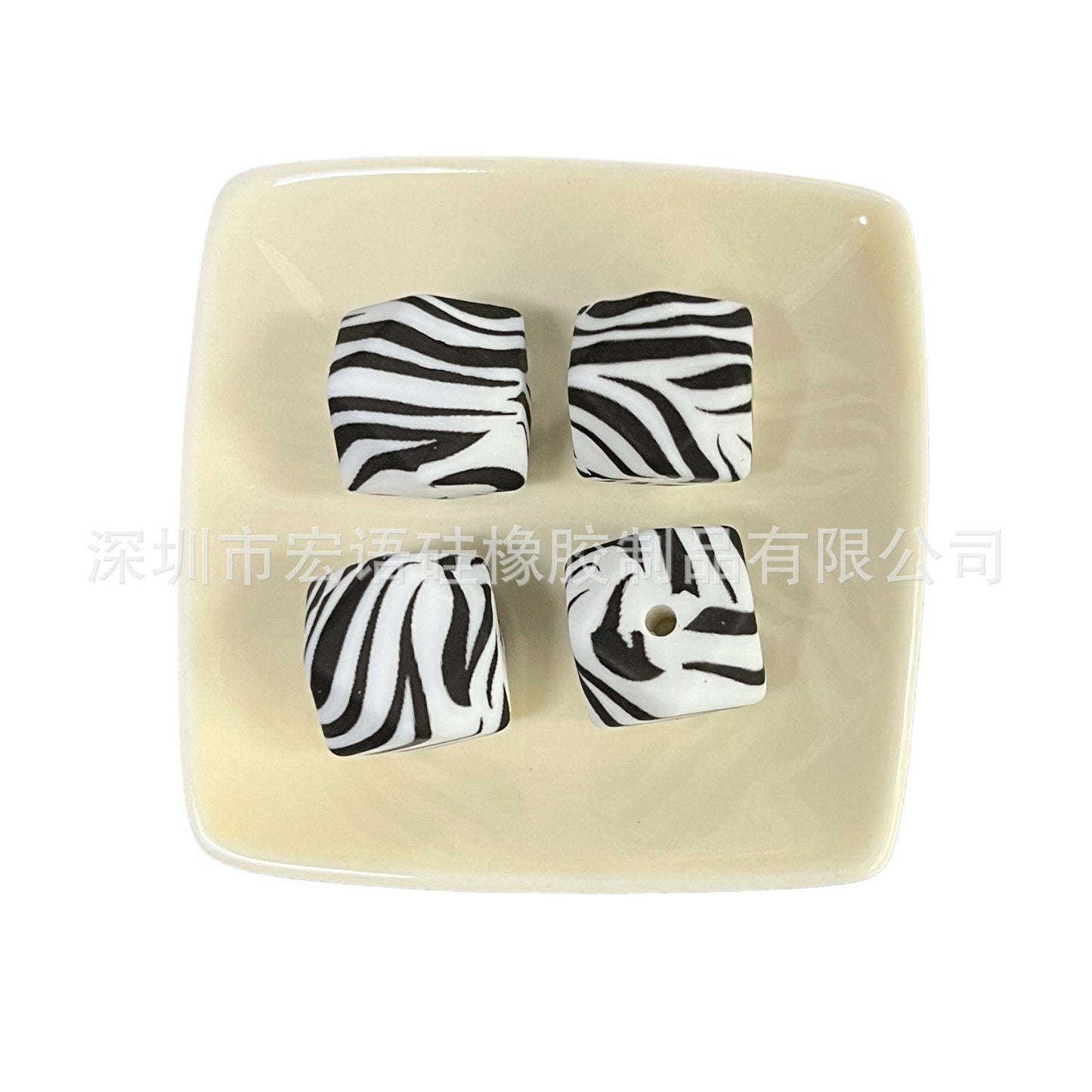 Hexagonal silicone beads