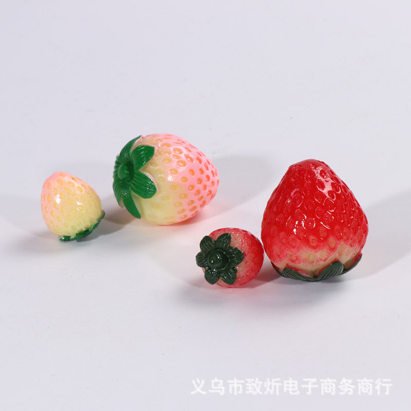 Strawberry cream, small strawberry DIY acrylic beads