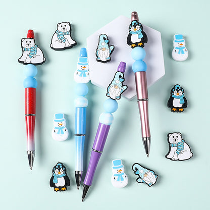 Cartoon snowman Silicone Beads