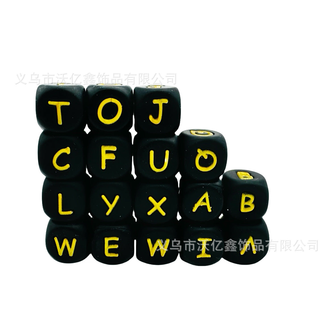 Silicone beads with letters