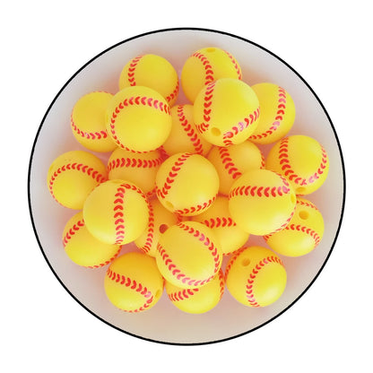 Basketball printed silicone beads