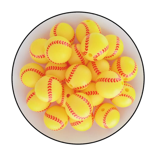 Basketball printed silicone beads