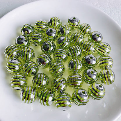 Colored acrylic transparent straight hole loose beads