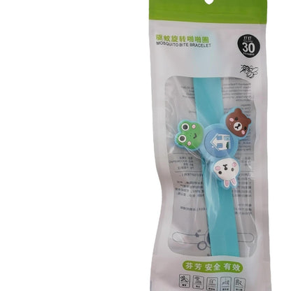 Cartoon gyro mosquito repellent wristband emits light and rotates in three dimensions snap ring（