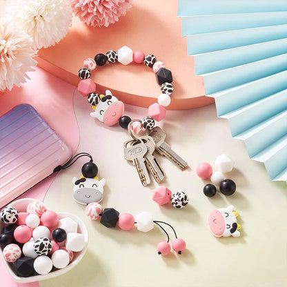 Silicone beads with cow head bone