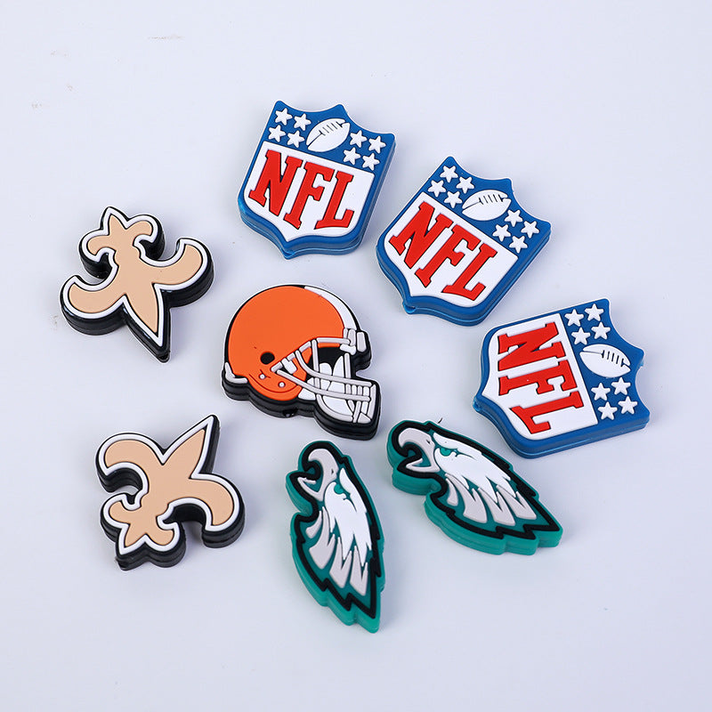 American football team silicone beads