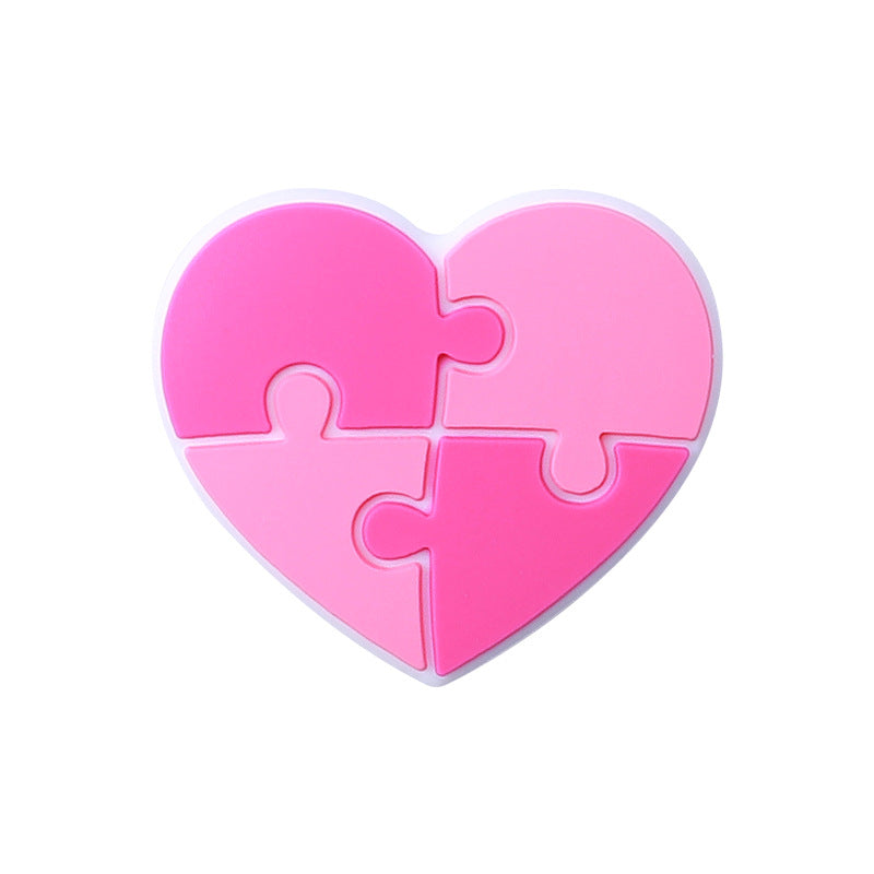 European and American Pink Love Silicone Beads
