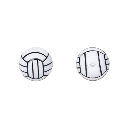 Basketball printed silicone beads
