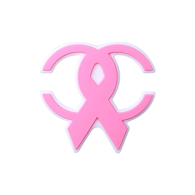European and American Pink Love Silicone Beads