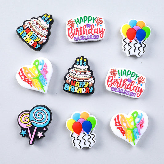 Happy birthday silicone beads