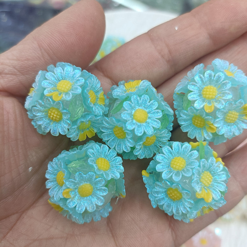 Flower core acrylic beads