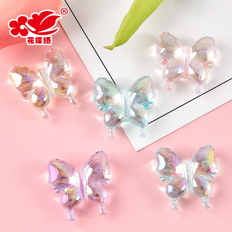 Acrylic two-color transparent colorful butterfly