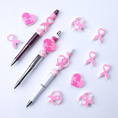 European and American Pink Love Silicone Beads