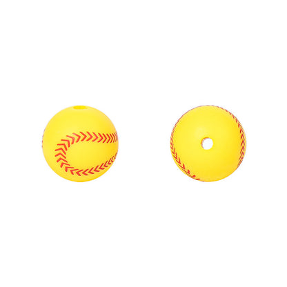 Basketball printed silicone beads