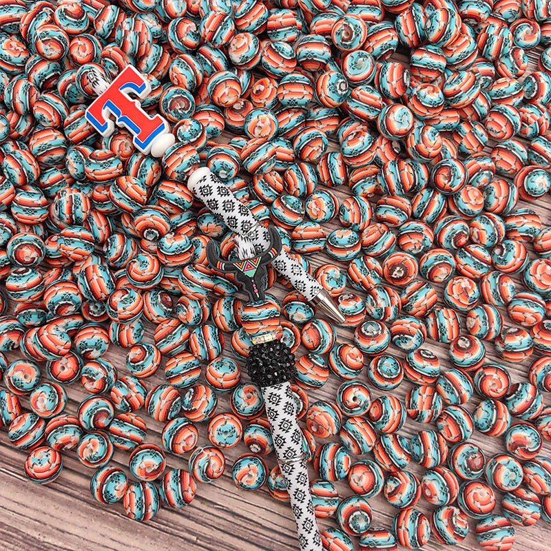 Leopard print silicone beads