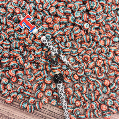 Leopard print silicone beads