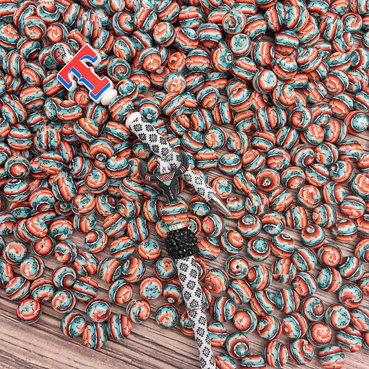 Leopard print silicone beads