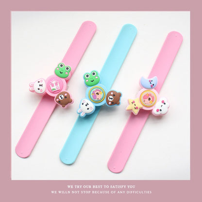 Cartoon gyro mosquito repellent wristband emits light and rotates in three dimensions snap ring（