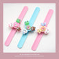 Cartoon gyro mosquito repellent wristband emits light and rotates in three dimensions snap ring（