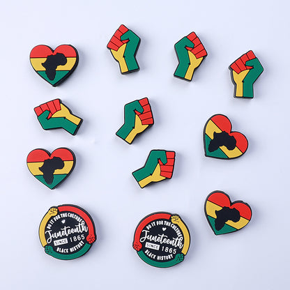 Black June Day silicone beads focal