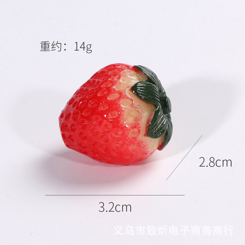 Strawberry cream, small strawberry DIY acrylic beads