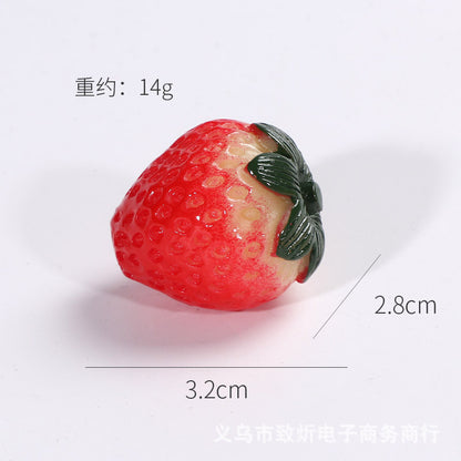 Strawberry cream, small strawberry DIY acrylic beads
