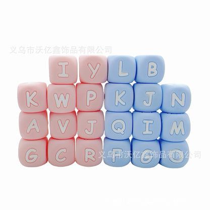 Silicone beads with letters