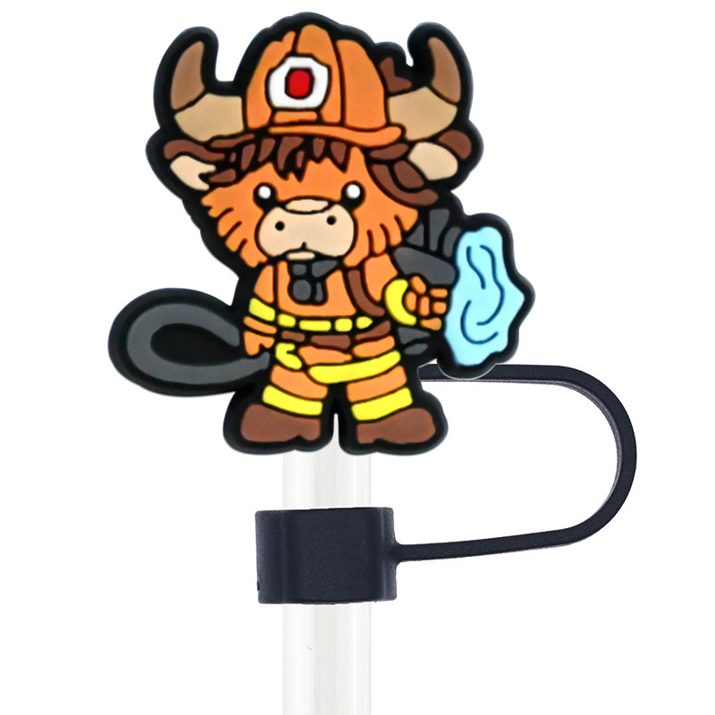 Highland Cow Cartoon Straw Hat