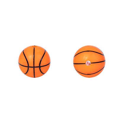 Basketball printed silicone beads