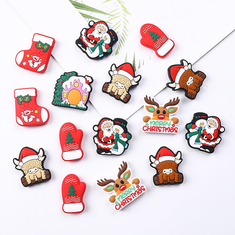 Santa Claus focal snow beads people