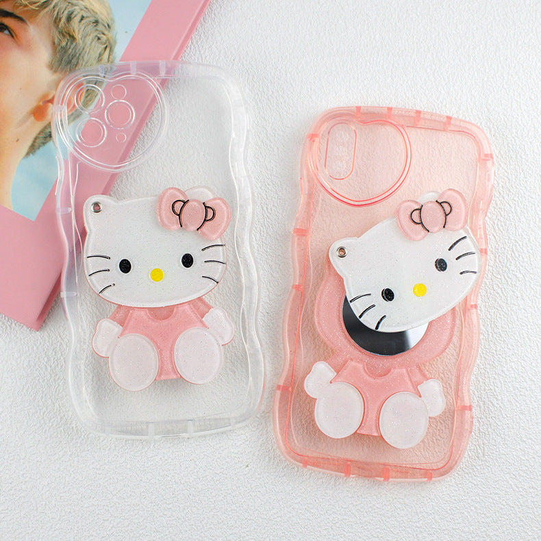 KT cat back sticker phone case