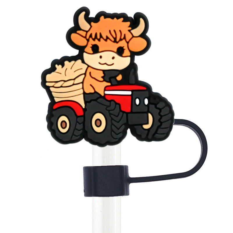 Highland Cow Cartoon Straw Hat