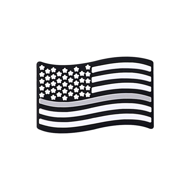 American star striped silicone beads