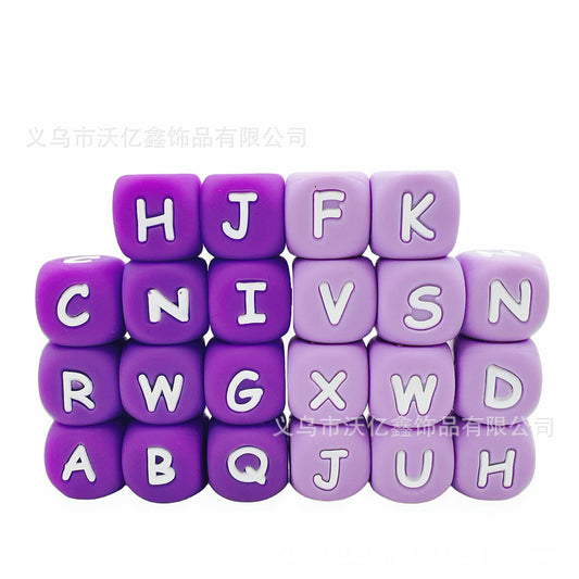Silicone beads with letters